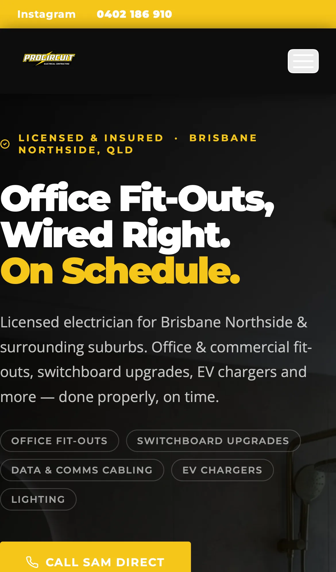 ProCircuit Electrical website, hosted by Syntra